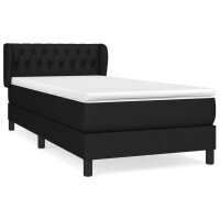 vidaXL Boxspringbett mit Matratze Schwarz 100x200 cm Stoff