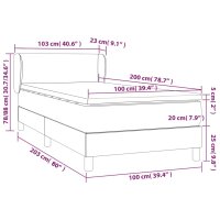 vidaXL Boxspringbett mit Matratze Dunkelgrau 100x200 cm Stoff