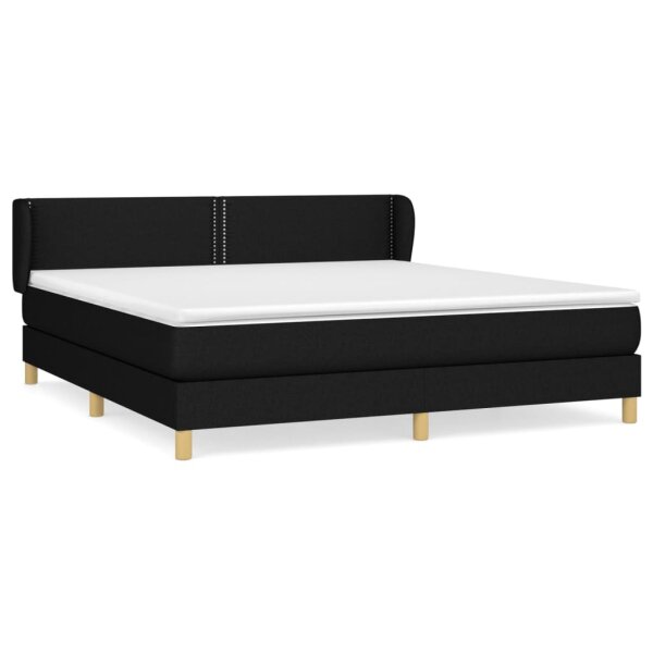 vidaXL Boxspringbett mit Matratze Schwarz 160x200 cm Stoff