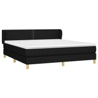 vidaXL Boxspringbett mit Matratze Schwarz 160x200 cm Stoff