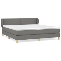 vidaXL Boxspringbett mit Matratze Dunkelgrau 180x200 cm Stoff