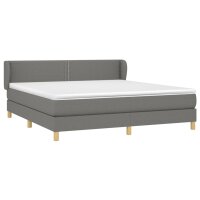 vidaXL Boxspringbett mit Matratze Dunkelgrau 180x200 cm Stoff