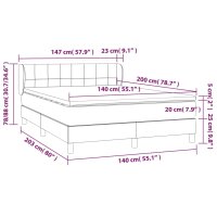 vidaXL Boxspringbett mit Matratze Creme 140x200 cm Stoff