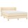 vidaXL Boxspringbett mit Matratze Creme 140x200 cm Stoff