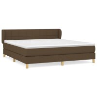 vidaXL Boxspringbett mit Matratze Dunkelbraun 180x200 cm Stoff