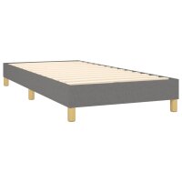 vidaXL Boxspringbett mit Matratze Dunkelgrau 100x200 cm Stoff