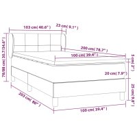 vidaXL Boxspringbett mit Matratze Dunkelgrau 100x200 cm Stoff