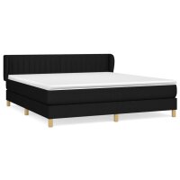 WOWONA Boxspringbett mit Matratze Schwarz 160x200 cm Stoff