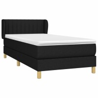 vidaXL Boxspringbett mit Matratze Schwarz 100x200 cm Stoff