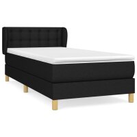 vidaXL Boxspringbett mit Matratze Schwarz 100x200 cm Stoff