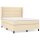 vidaXL Boxspringbett mit Matratze Creme 140x200 cm Stoff