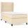 WOWONA Boxspringbett mit Matratze Creme 80x200 cm Stoff