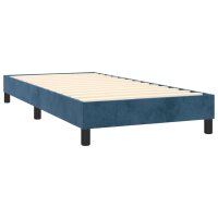 WOWONA Boxspringbett mit Matratze Dunkelblau 100x200 cm Samt