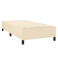 WOWONA Boxspringbett mit Matratze Creme 90x200 cm Stoff