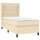 WOWONA Boxspringbett mit Matratze Creme 90x200 cm Stoff