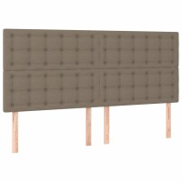 vidaXL Boxspringbett mit Matratze Taupe 180x200 cm Stoff