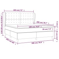 vidaXL Boxspringbett mit Matratze Taupe 180x200 cm Stoff