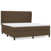 vidaXL Boxspringbett mit Matratze Dunkelbraun 160x200 cm Stoff