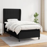 WOWONA Boxspringbett mit Matratze Schwarz 80x200 cm Stoff