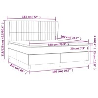 vidaXL Boxspringbett mit Matratze Dunkelbraun 180x200 cm Stoff