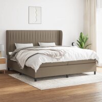 vidaXL Boxspringbett mit Matratze Taupe 200x200 cm Stoff