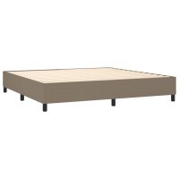 vidaXL Boxspringbett mit Matratze Taupe 200x200 cm Stoff