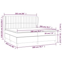 vidaXL Boxspringbett mit Matratze Taupe 200x200 cm Stoff