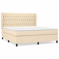 vidaXL Boxspringbett mit Matratze Creme 180x200 cm Stoff