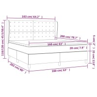 vidaXL Boxspringbett mit Matratze Dunkelbraun 160x200 cm Stoff