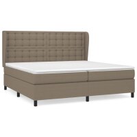 vidaXL Boxspringbett mit Matratze Taupe 200x200 cm Stoff