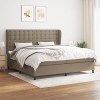 vidaXL Boxspringbett mit Matratze Taupe 200x200 cm Stoff