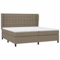 vidaXL Boxspringbett mit Matratze Taupe 200x200 cm Stoff