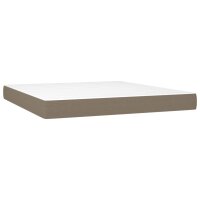 vidaXL Boxspringbett mit Matratze Taupe 200x200 cm Stoff