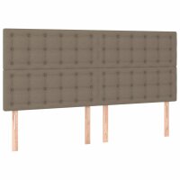 vidaXL Boxspringbett mit Matratze Taupe 200x200 cm Stoff