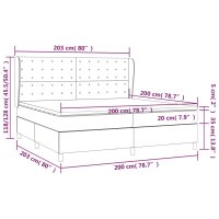 vidaXL Boxspringbett mit Matratze Taupe 200x200 cm Stoff