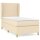 vidaXL Boxspringbett mit Matratze Creme 100x200 cm Stoff