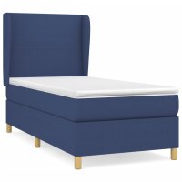 WOWONA Boxspringbett mit Matratze Blau 90x190 cm Stoff