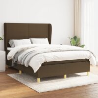 vidaXL Boxspringbett mit Matratze Dunkelbraun 140x190 cm Stoff