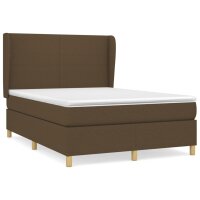 vidaXL Boxspringbett mit Matratze Dunkelbraun 140x190 cm Stoff