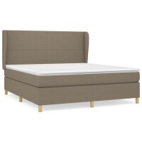 vidaXL Boxspringbett mit Matratze Taupe 160x200 cm Stoff