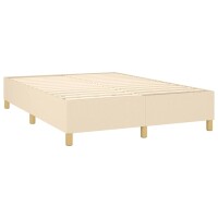 vidaXL Boxspringbett mit Matratze Creme 140x200 cm Stoff