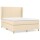 vidaXL Boxspringbett mit Matratze Creme 140x200 cm Stoff