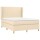 vidaXL Boxspringbett mit Matratze Creme 140x200 cm Stoff