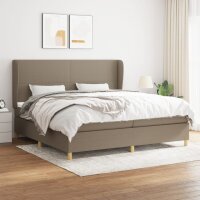 vidaXL Boxspringbett mit Matratze Taupe 200x200 cm Stoff