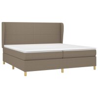 vidaXL Boxspringbett mit Matratze Taupe 200x200 cm Stoff