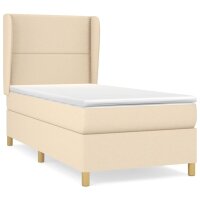 vidaXL Boxspringbett mit Matratze Creme 80x200 cm Stoff