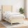 vidaXL Boxspringbett mit Matratze Creme 80x200 cm Stoff