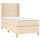 vidaXL Boxspringbett mit Matratze Creme 80x200 cm Stoff