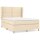 vidaXL Boxspringbett mit Matratze Creme 140x200 cm Stoff