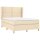 vidaXL Boxspringbett mit Matratze Creme 140x200 cm Stoff